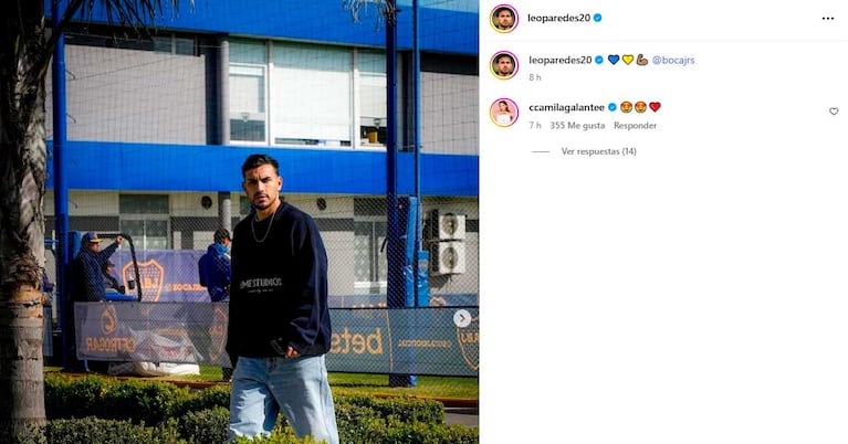 Este fue el gesto de Camila Galante en el posteo de Leo Paredes (Foto: Instagram @leoparedes20)