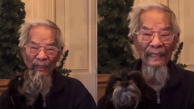 Este hombre de 87 años y su perro de 4 años comparten un rasgo en común que llama la atención: su perilla canosa