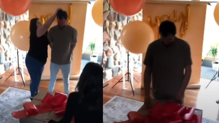 Este hombre se emociona al recibir un pastor alemán como regalo sorpresa por su cumpleaños