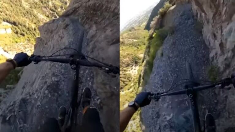 Este joven de 28 años se atreve con un estrecho sendero al borde de un acantilado
