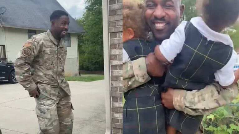 Este militar y padre de familia se reúne con sus hijas tras cinco meses sin verse en un emotivo vídeo