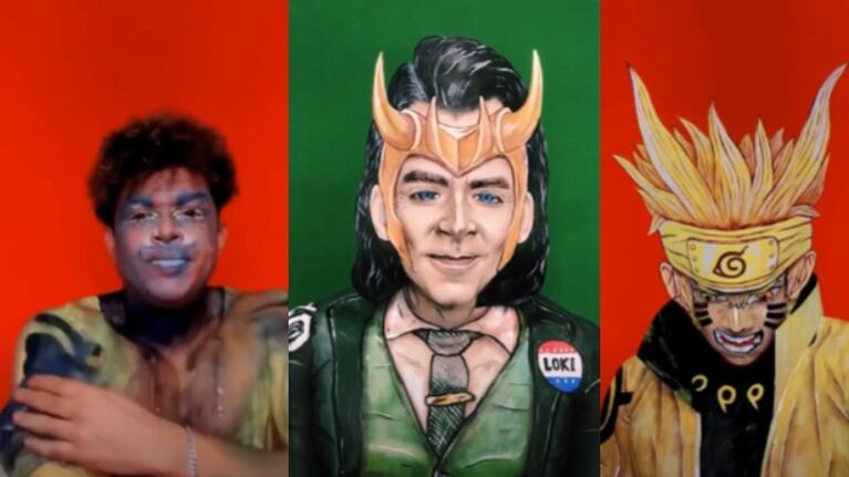 Este talentoso artista es capaz de transformarse en personajes de dibujos animados con pintura corporal