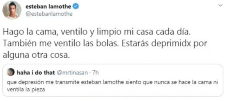 Esteban Lamothe enfrentó con humor a un joven que lo acusó de provocarle "depresión": "Será por otra cosa"