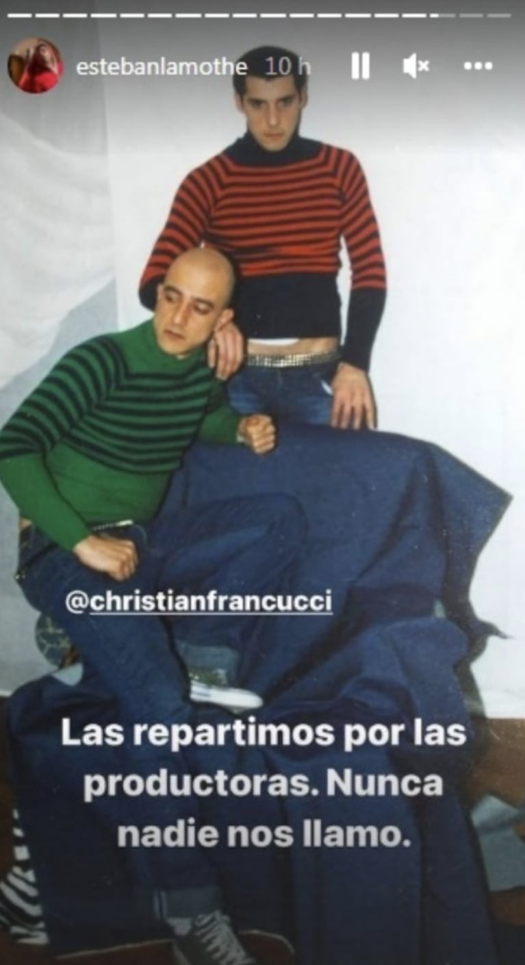 Esteban Lamothe mostró el primer book que hizo de joven y reconoció: "Nunca nos llamaron"