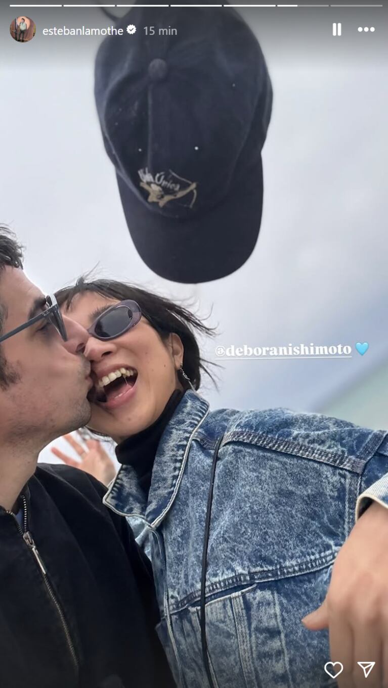 Esteban y Débora durante sus vacaciones en la Patagonia.