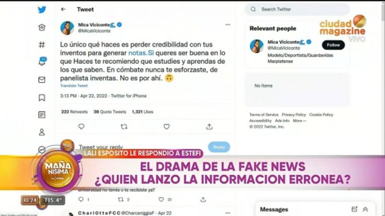 Estefi Berardi arremetió sin filtros contra Mica Viciconte al ver que la criticó en redes: "Justo ella que es una nada"