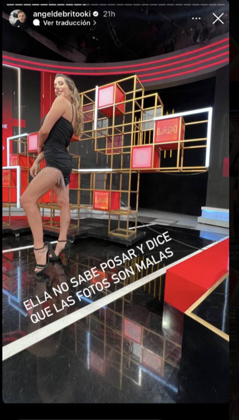 Estefi Berardi criticó a Ángel de Brito por las fotos que le saca y él redobló la apuesta con humor: "No sabe posar"