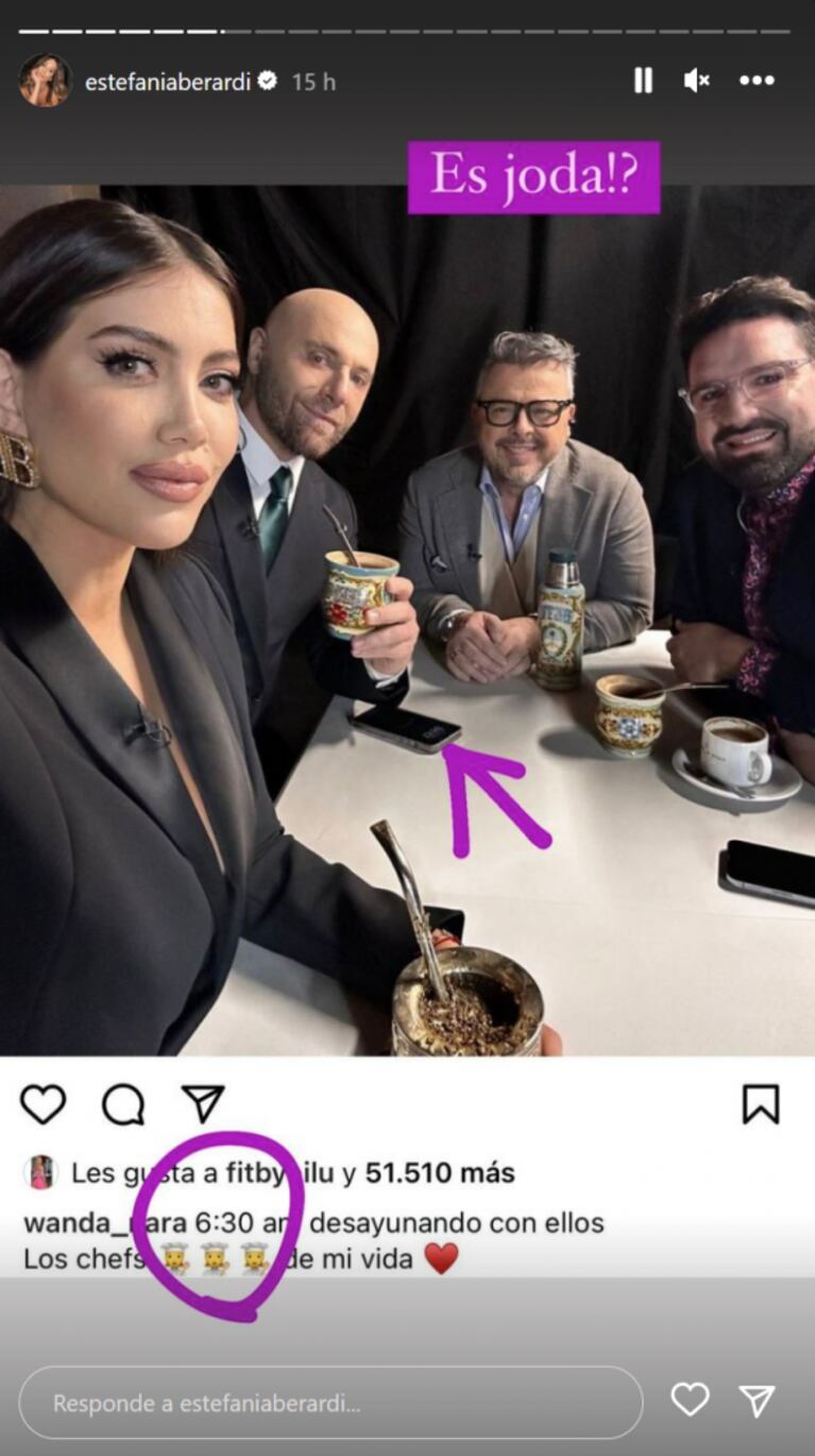 Estefi Berardi expuso una llamativa mentira de Wanda Nara en las redes: "¿Es joda?"