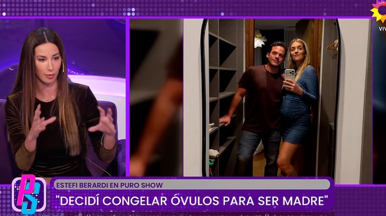 Estefi Berardi reaccionó al embarazo de su ex con Sofía Aldrey (captura de eltrece)