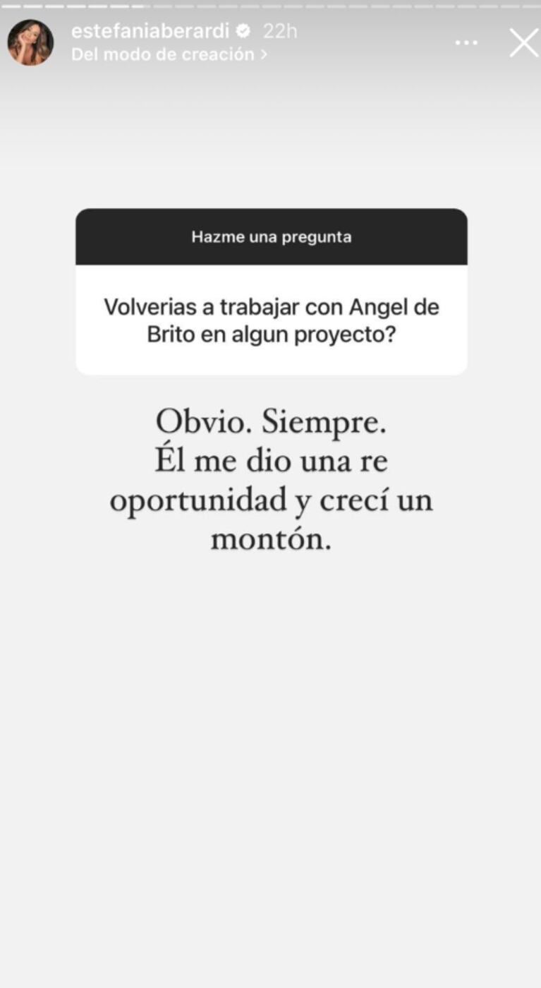 Estefi Berardi respondió sin filtro si volvería a trabajar con Ángel de Brito tras su abrupta renuncia a LAM