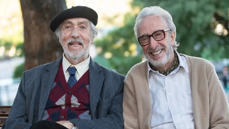 Estrellas. Luis Brandoni y Eduardo Blanco en el film de Parque Lezama, la obra teatral que que adaptó Netflix.