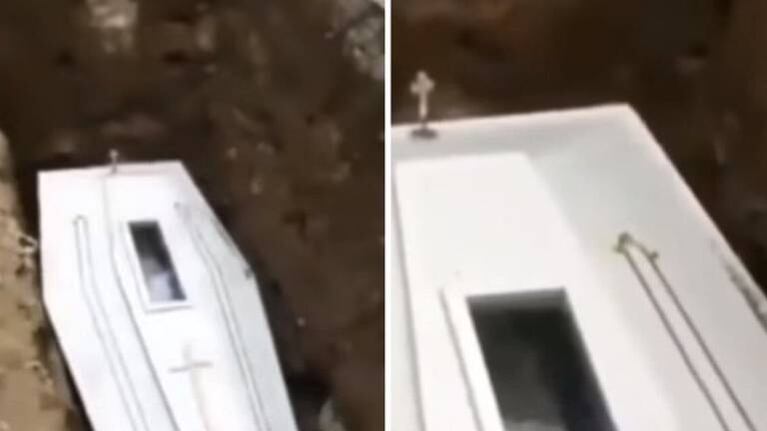 Estremecedor video: lo estaban enterrando entre lágrimas y “saludó” desde el ataúd
