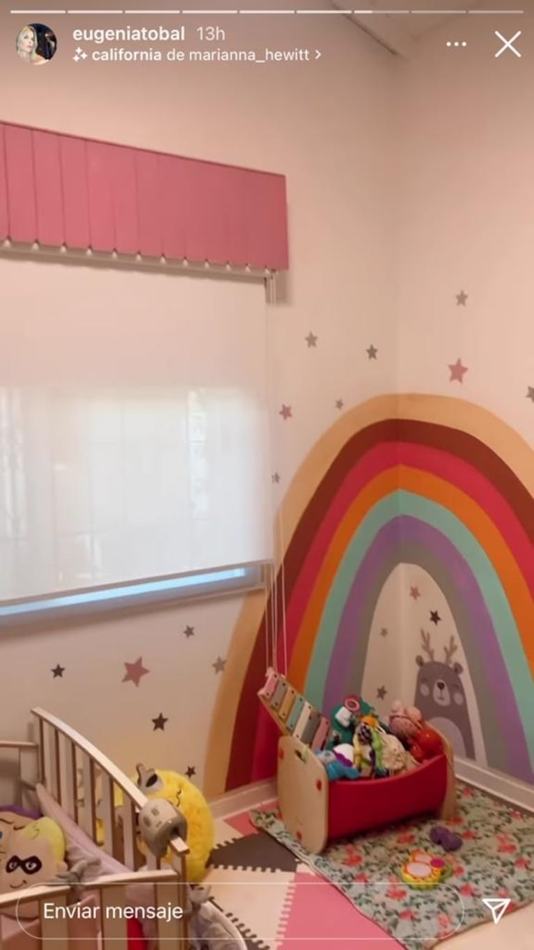 Eugenia Tobal mostró cómo decoró y pintó el hermoso cuarto de su hija Ema: "Y ella no para"