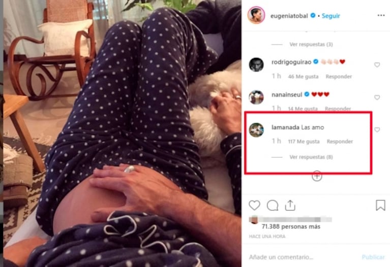 Eugenia Tobal mostró su pancita, embarazada de tres meses... ¿y un tierno mensaje reveló el sexo del bebé?