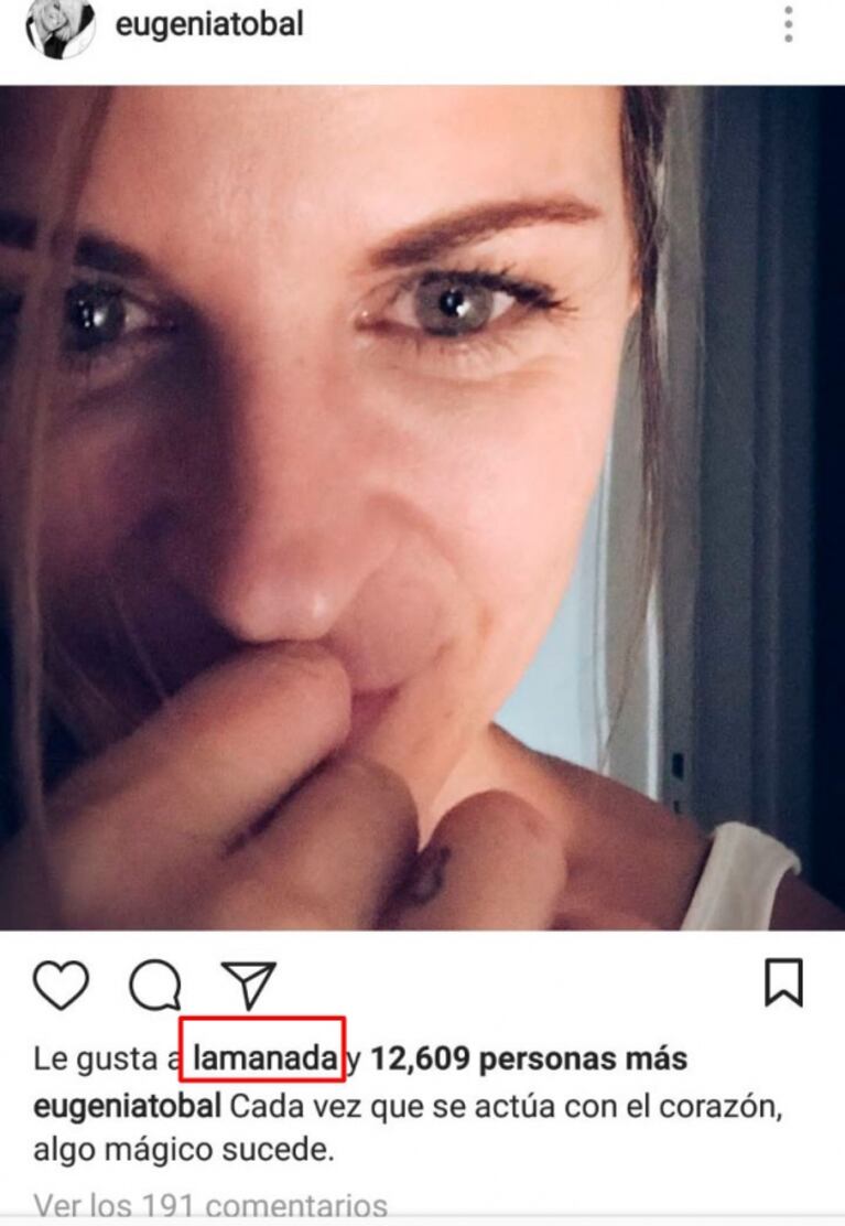 Eugenia Tobal y Francisco García Ibar, súper buena onda en Instagram tras los rumores de romance