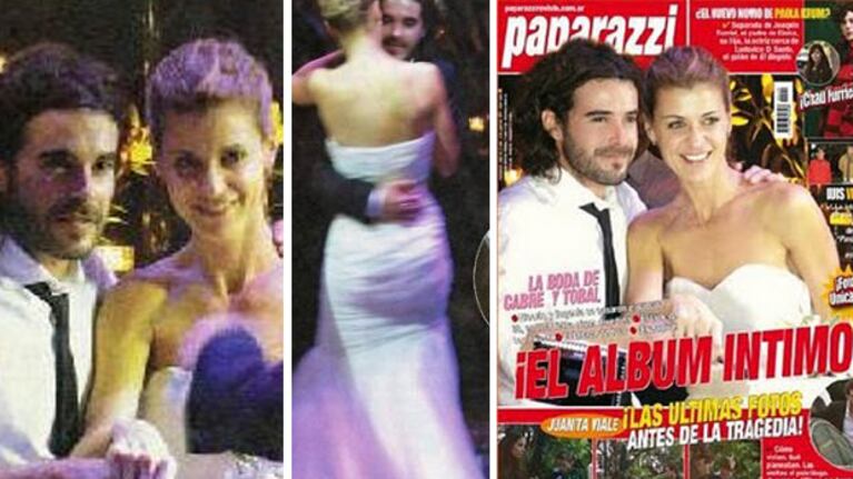 Eugenia Tobal y Nicolás Cabre, en su boda. (Fotos: revista Paparazzi).