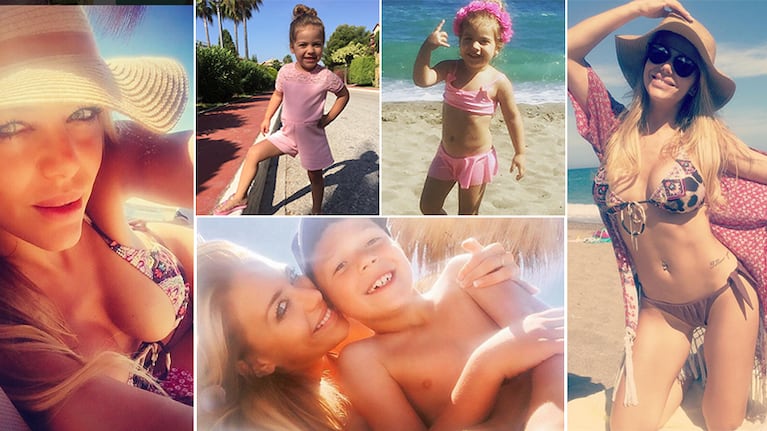 Evangelina Anderson, en Marbella con sus hijos. Fotos: Instagram.