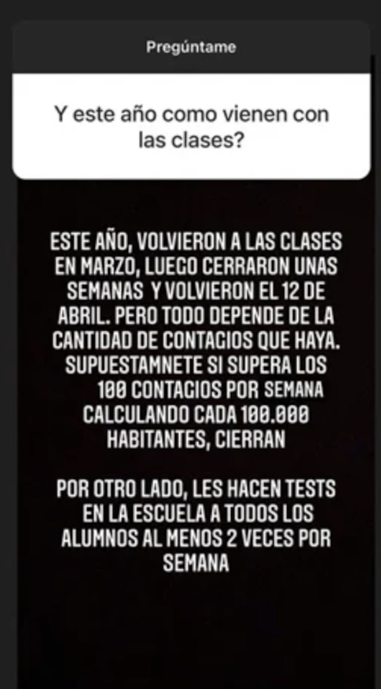 Evangelina Anderson explicó cómo es la situación de las escuelas en Alemania durante la pandemia: "Todo depende de la cantidad de contagios que haya"