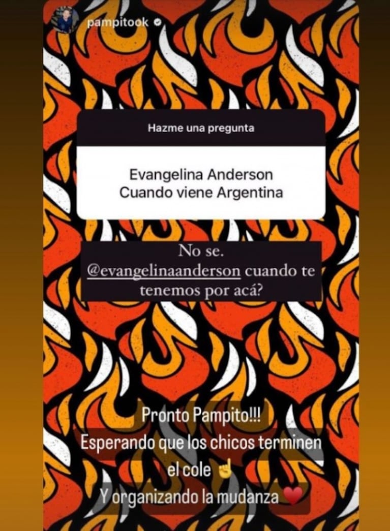 Evangelina Anderson explicó por qué todavía no volvió a la Argentina