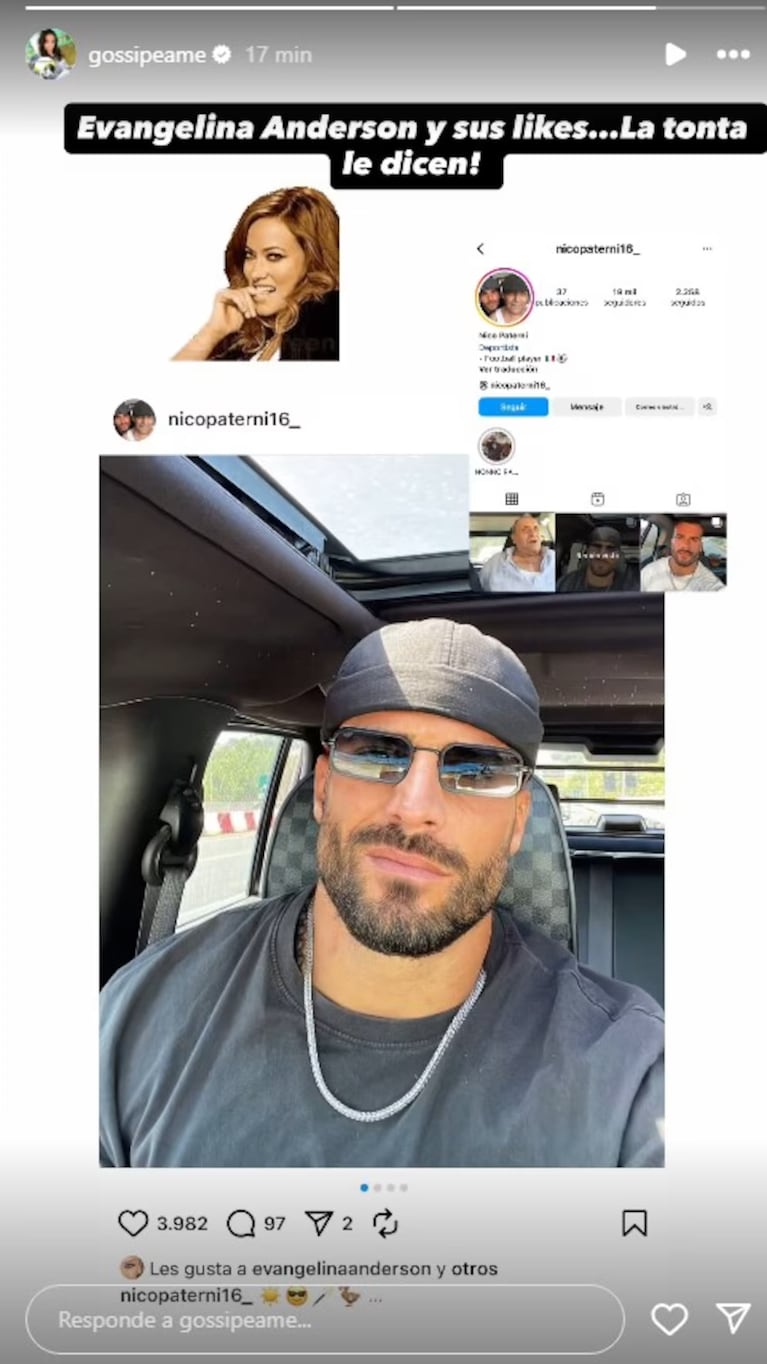 Evangelina Anderson generó revuelo por un like a un futbolista italiano y desató especulaciones en redes. CRÉDITO: Instagram/@gossipeame.
