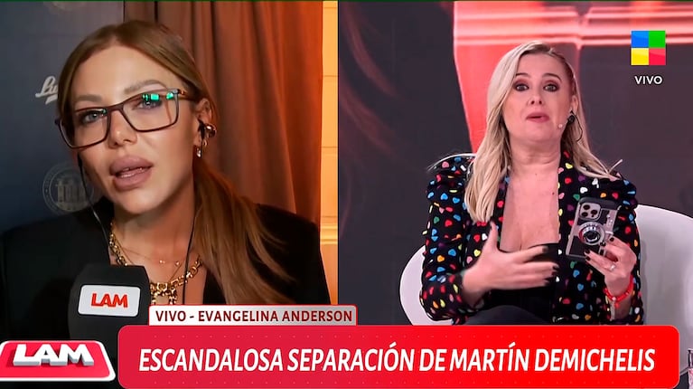 Evangelina Anderson habló sobre la mudanza de Martín Demichelis a España: será el nuevo DT del Mallorca (Foto: LAM, captura de América TV)