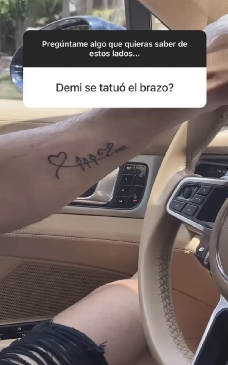 Evangelina Anderson mostró el tatuaje que Martín Demichelis se hizo en su honor