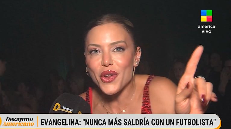 Evangelina Anderson reveló si volvería a salir con un futbolista (Foto: captura de Desayuno Americano)