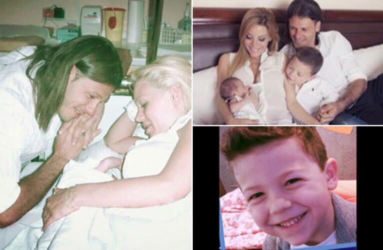 Evangelina Anderson y Martín Demichelis con sus hijos Bastian y Lola. (Fotos: Twitter y Web)