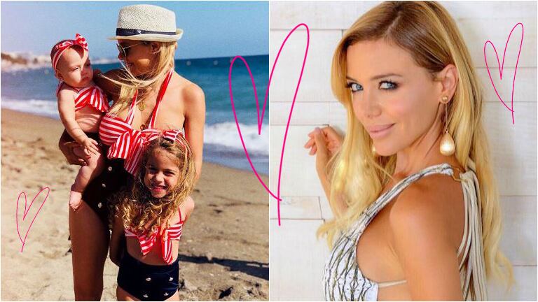 Evangelina Anderson y su look combinado con el de sus hijas: Acá con mis Demis