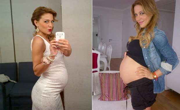 Evangelina Anderson y su pancita de seis meses. (Fotos: Twitter @evange_anderson)