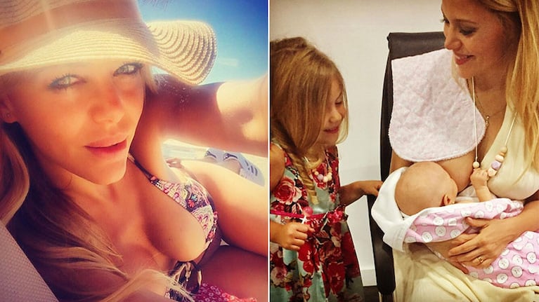 Evangelina Anderson y su tip para las mamás que le dan el pecho a sus bebés. (Fotos: Instagram)