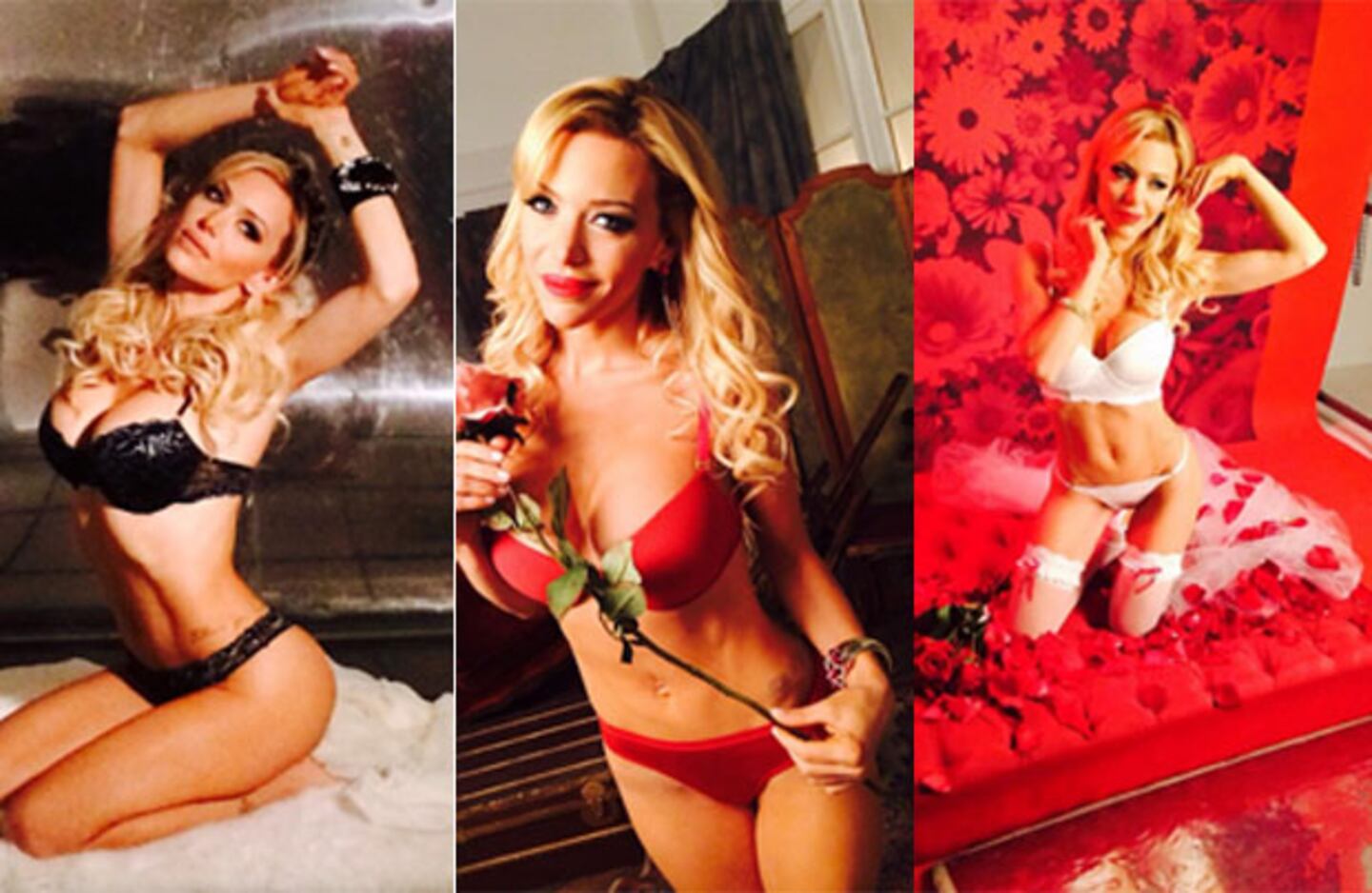 Evangelina Anderson y un infartante back. (Fotos: Twitter @evange_anderson)