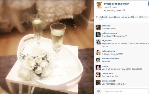 Evangelina Anderson y una foto muy especial sobre su boda (Fotos: Instagram). 