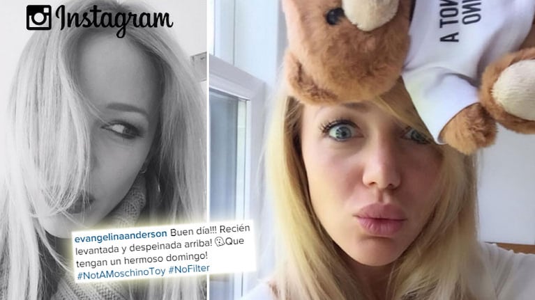 Evangelina Anderson y una selfie mañanera sin Photoshop. (Foto: Instagram)