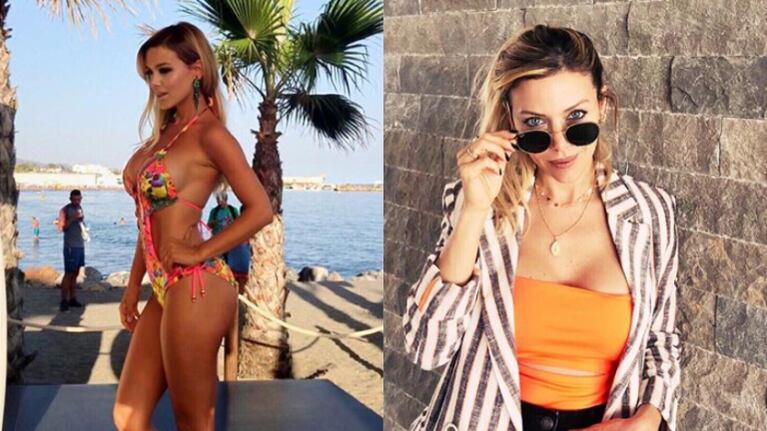 Evangelina lució su espléndida figura en la playa.