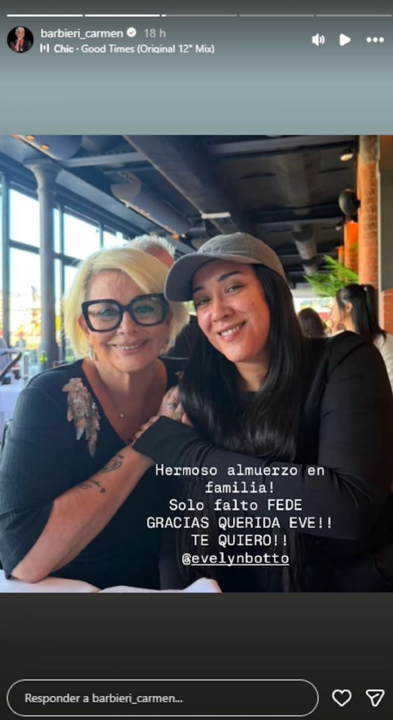 Evelyn Botto reveló la promesa de Carmen Barbieri tras un almuerzo familiar. Crédito: Instagram
