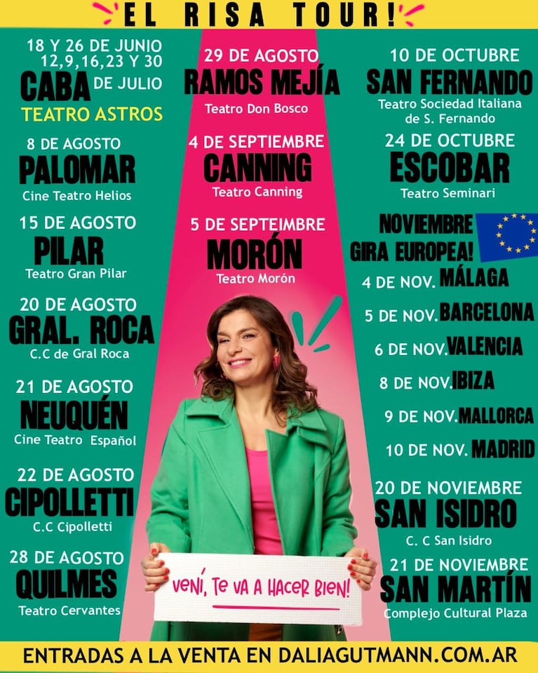 “Experiencia Dalia Gutmann: No me calmo nada”: agenda de shows 2026, entradas y ciudades