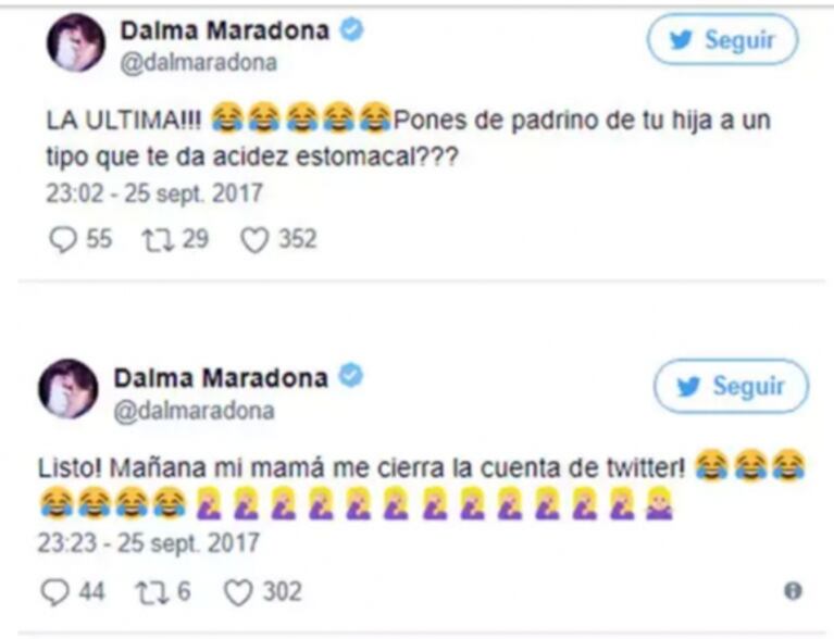 Explosiva catarata de tweets de Dalma y Gianinna Maradona contra Matías Morla: "¿Ponés de padrino de tu hija a un tipo que te da acidez estomacal?"