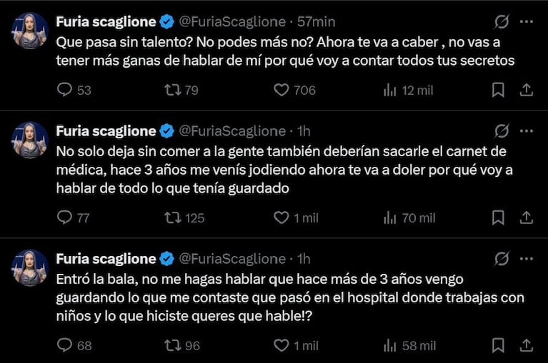 Explosiva pelea entre Furia y Catalina Gorostidi: acusaciones, amenazas y un escándalo por comida en GH. Crédito: X