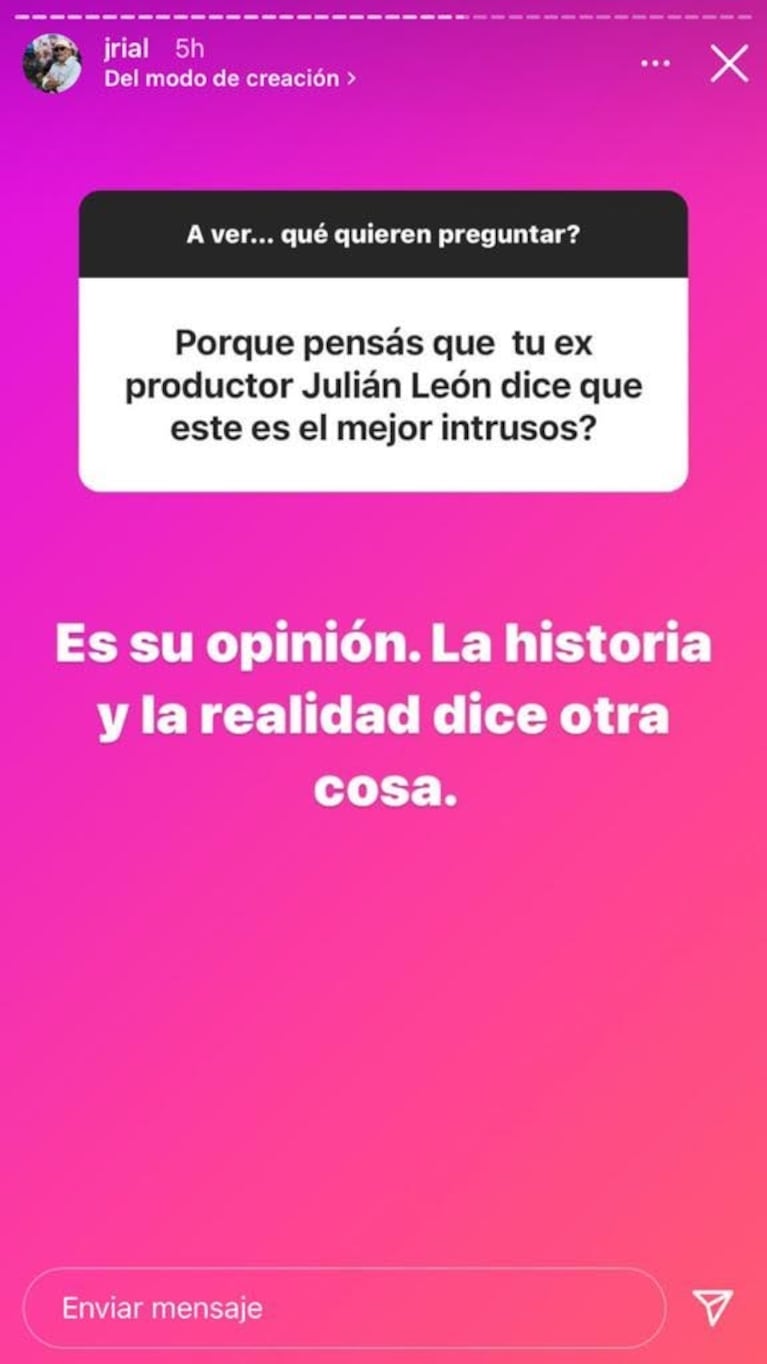 Explosiva reacción de Jorge Rial cuando le preguntaron por qué su exproductor dijo que este es el mejor Intrusos: "La historia y la realidad dicen otra cosa"