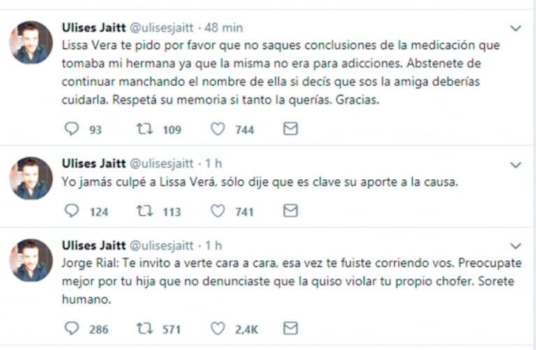 Explosiva respuesta de Ulises Jaitt a Jorge Rial: "Te invito a verte a cara a cara, sorete humano"