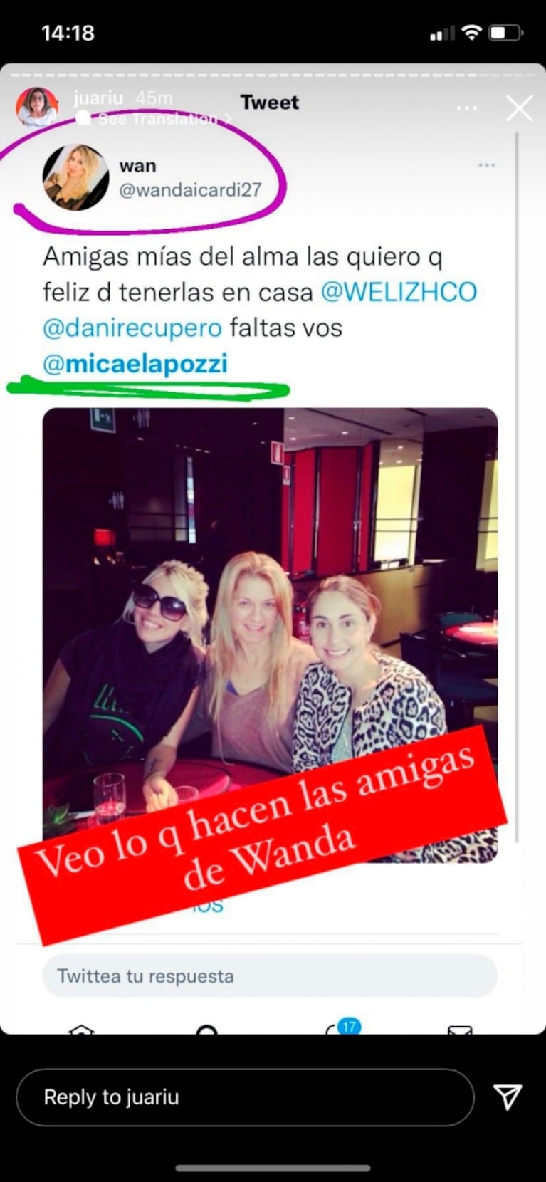 Explosivo 'like' de una amiga de Wanda Nara contra China Suárez: "Siempre se mete con hombres casados"