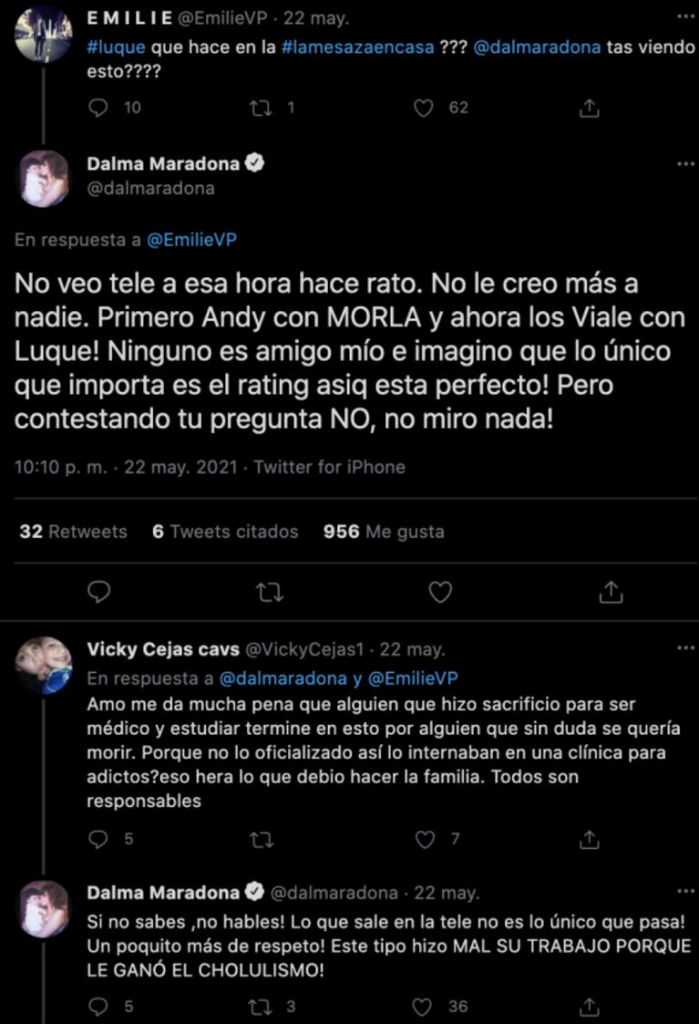 Explosivo tweet de Dalma Maradona contra Andy Kusnetzoff y Juana Viale: "Lo único que les importa es el rating"