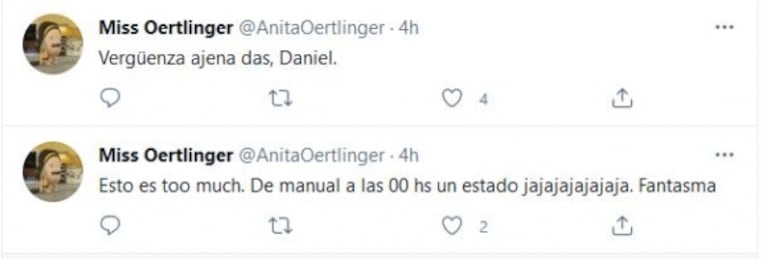 Explosivos tweets de la madre del hijo mayor de Daniel Osvaldo contra el exfutbolista: "Das vergüenza ajena"