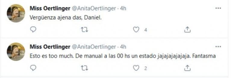 Explosivos tweets de la madre del hijo mayor de Daniel Osvaldo contra el exfutbolista: "Das vergüenza ajena"