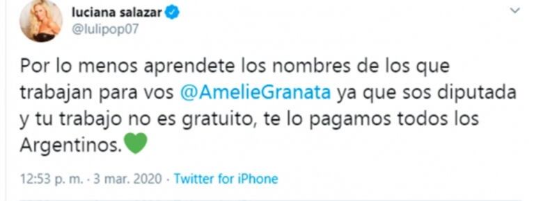 Explosivos tweets de Luciana Salazar contra Amalia Granata mientras la criticaba en LAM: "Banalizás los femicidios y la pedofilia"