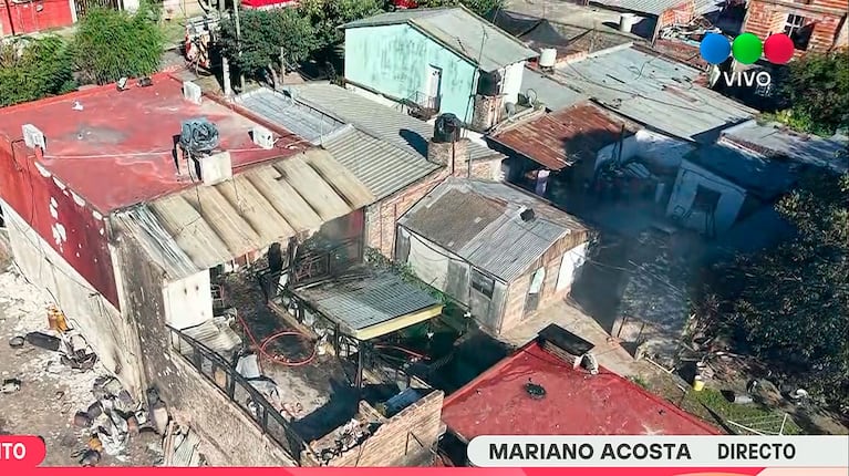 Explotó un depósito de garrafas en Merlo (Captura de Telefe)