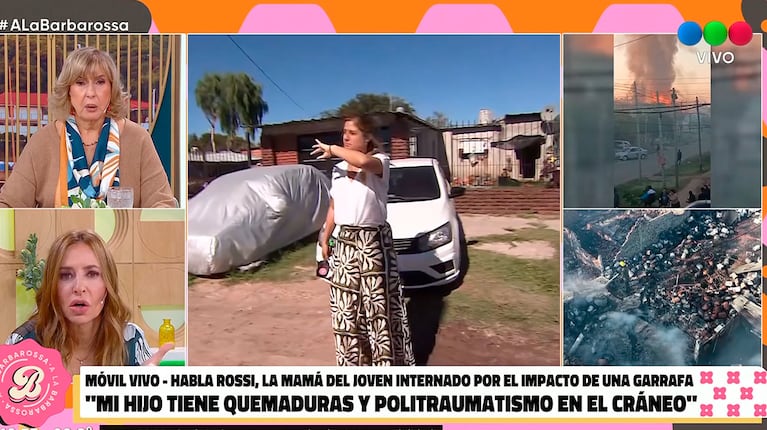 Explotó un depósito de garrafas en Merlo: desgarrador testimonio de la mamá de un joven que lucha por su vida (captura de Telefe)