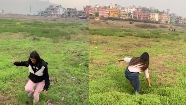 Extraño fenómeno en Katmandú donde el suelo parece estar sobre agua