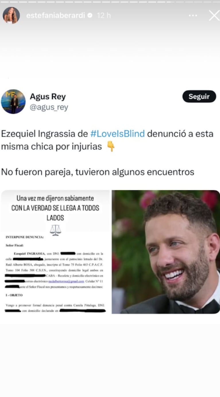 Ezequiel Ingrassia fue denunciado y acto seguido contraatacó en la Justicia. Foto: IG | estefaniaberardi